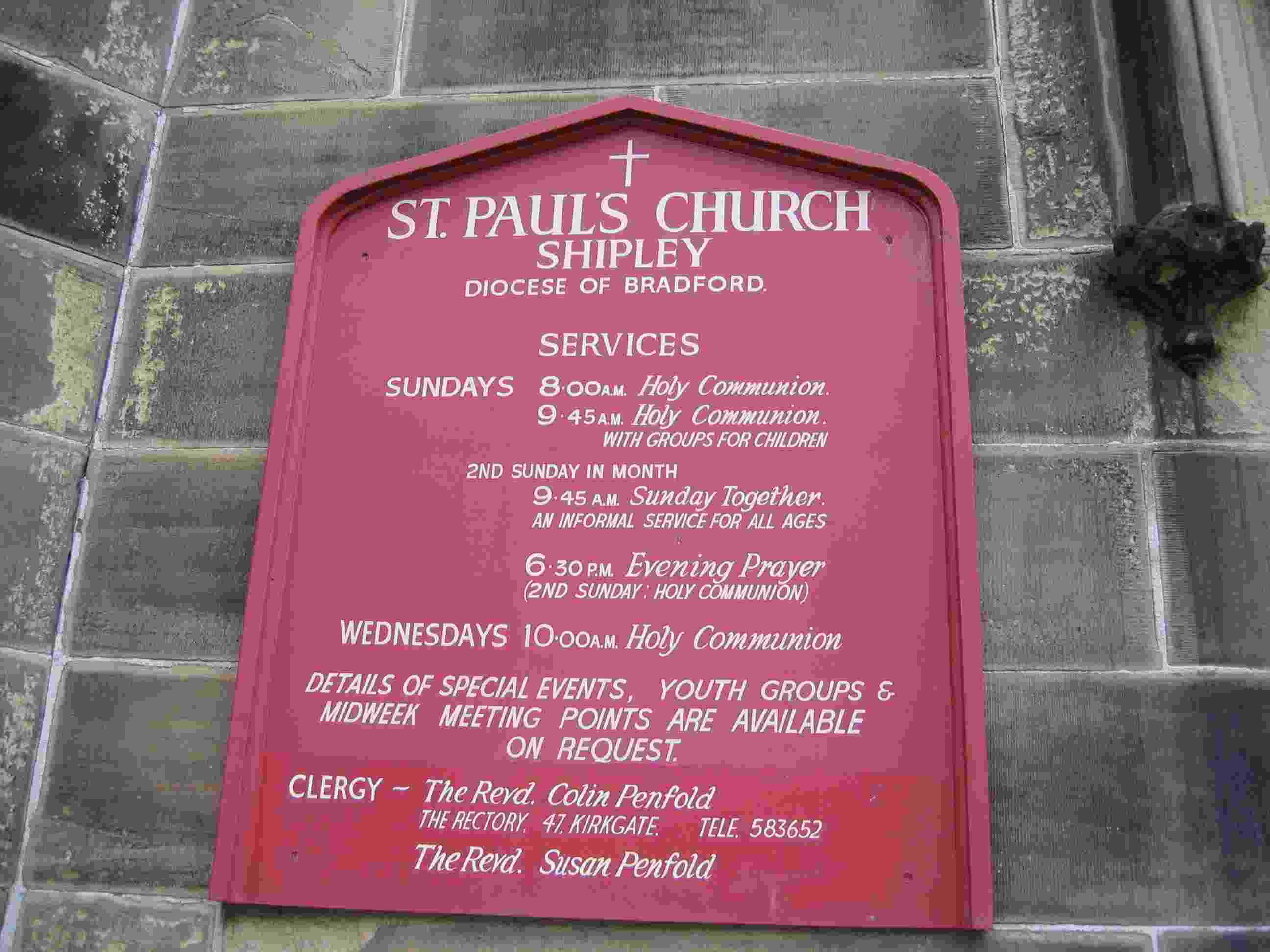 St Paul's Church, Shipley, Diocese of Bradford