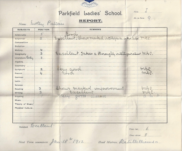 My Mother's School report