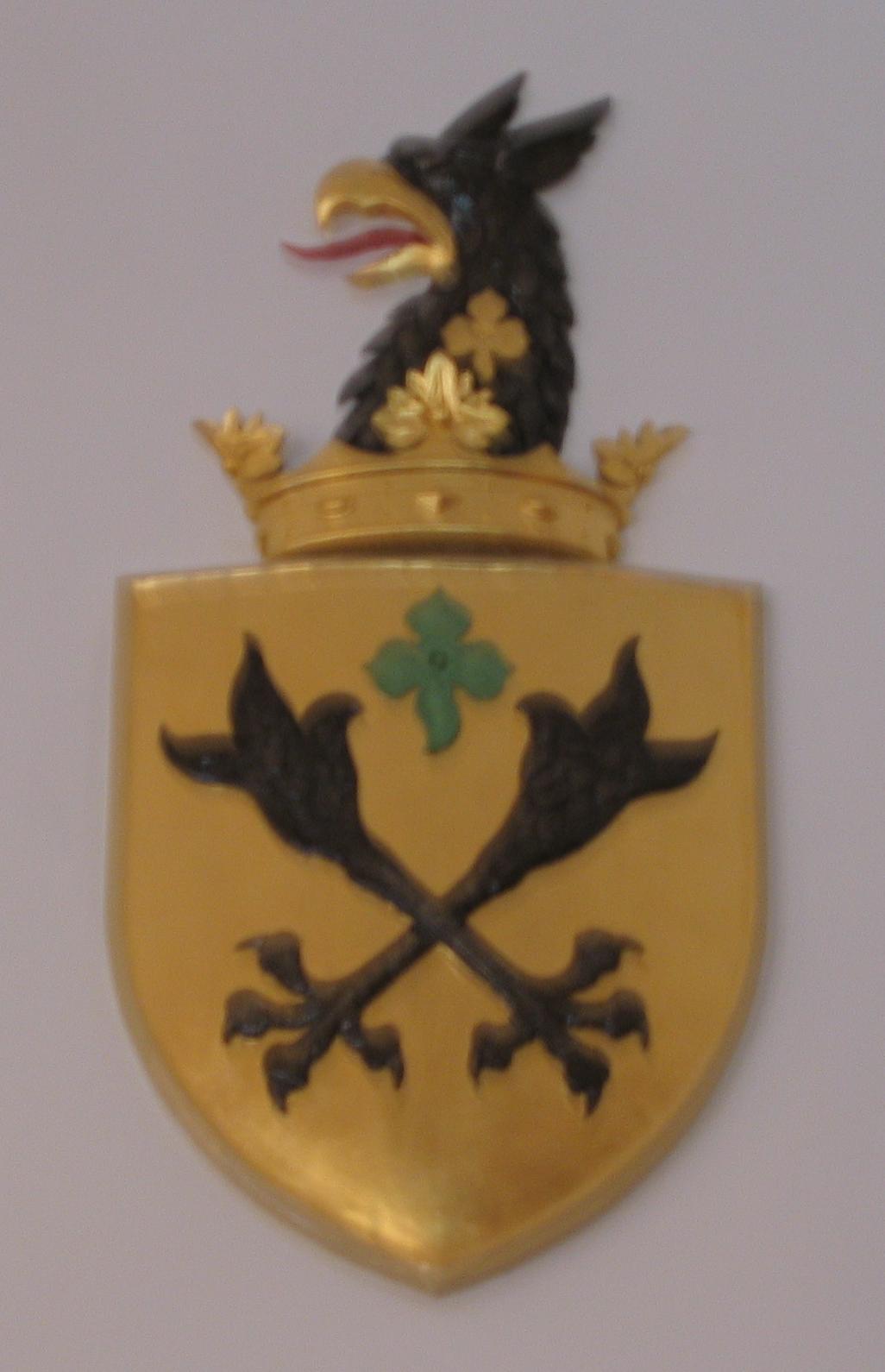 The Crest which is on display at Brewers' Hall, London